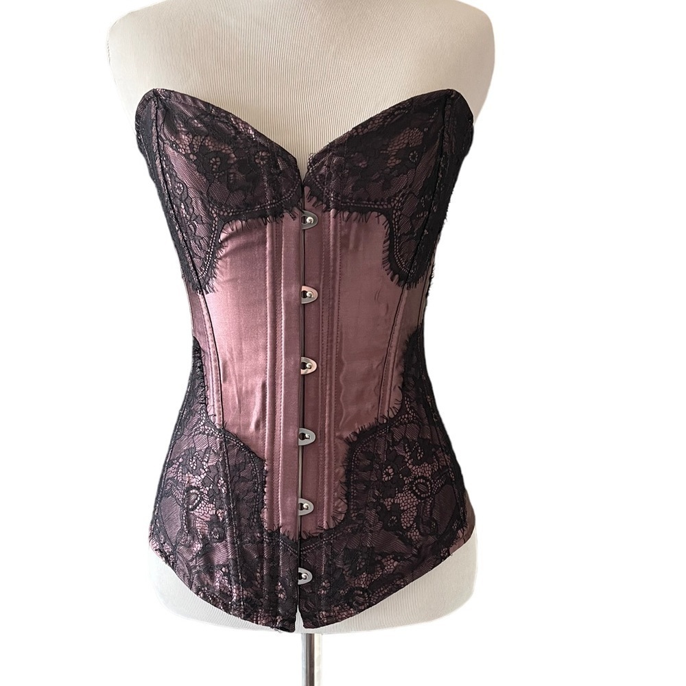 Adore Me Women's Purple and Black Corset SZ M